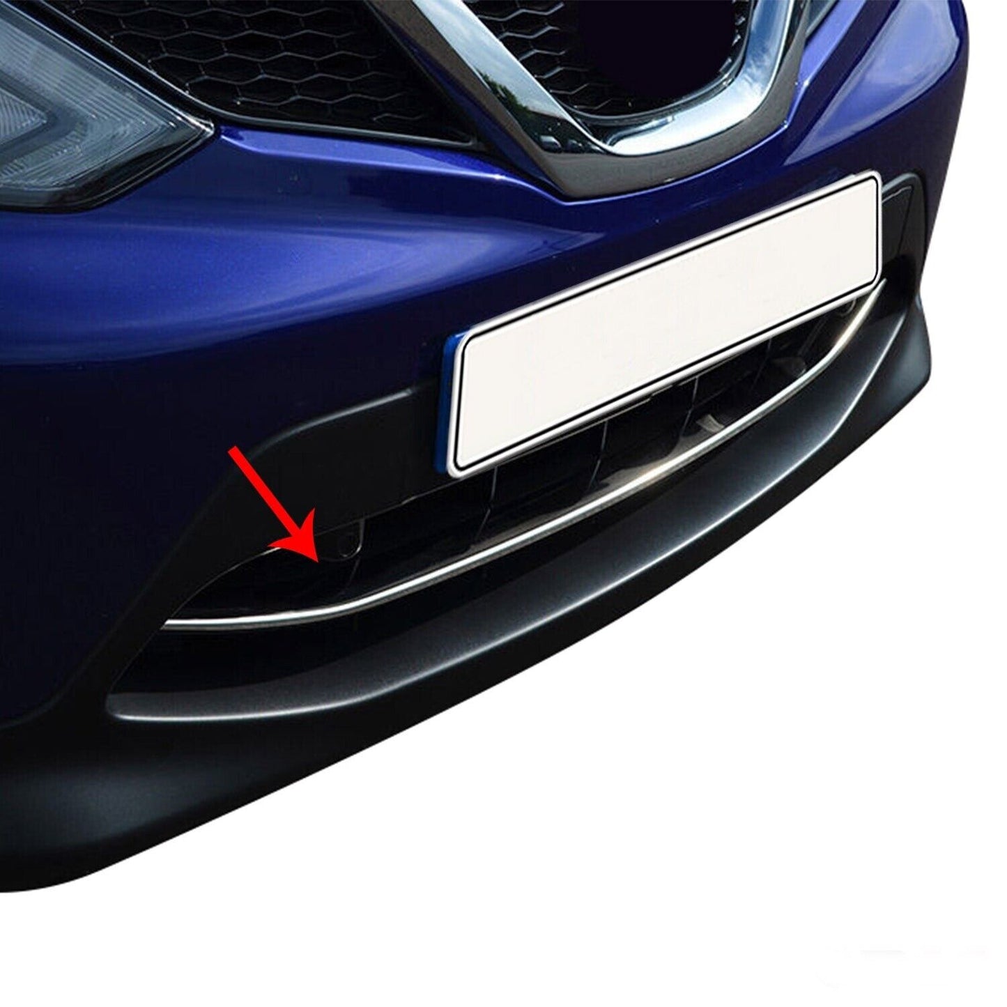 Chrome Front Bumper Streamer 1PcsS.Steel Fit Nissan Qashqai J11 2013-2016