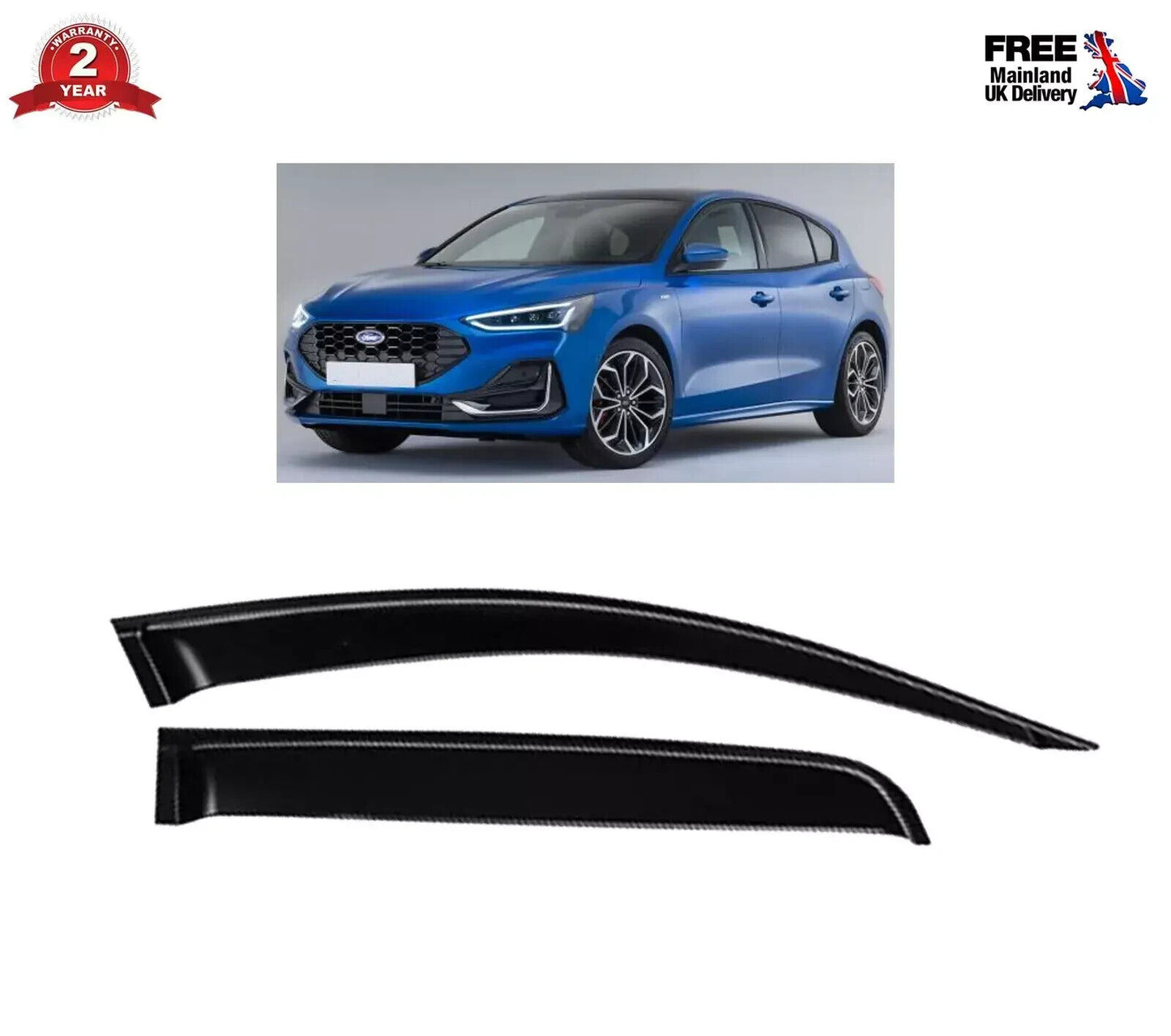 Wind Rain Deflectors LH & RH (4 pcs) For Ford Focus MK4 2018 Onwards