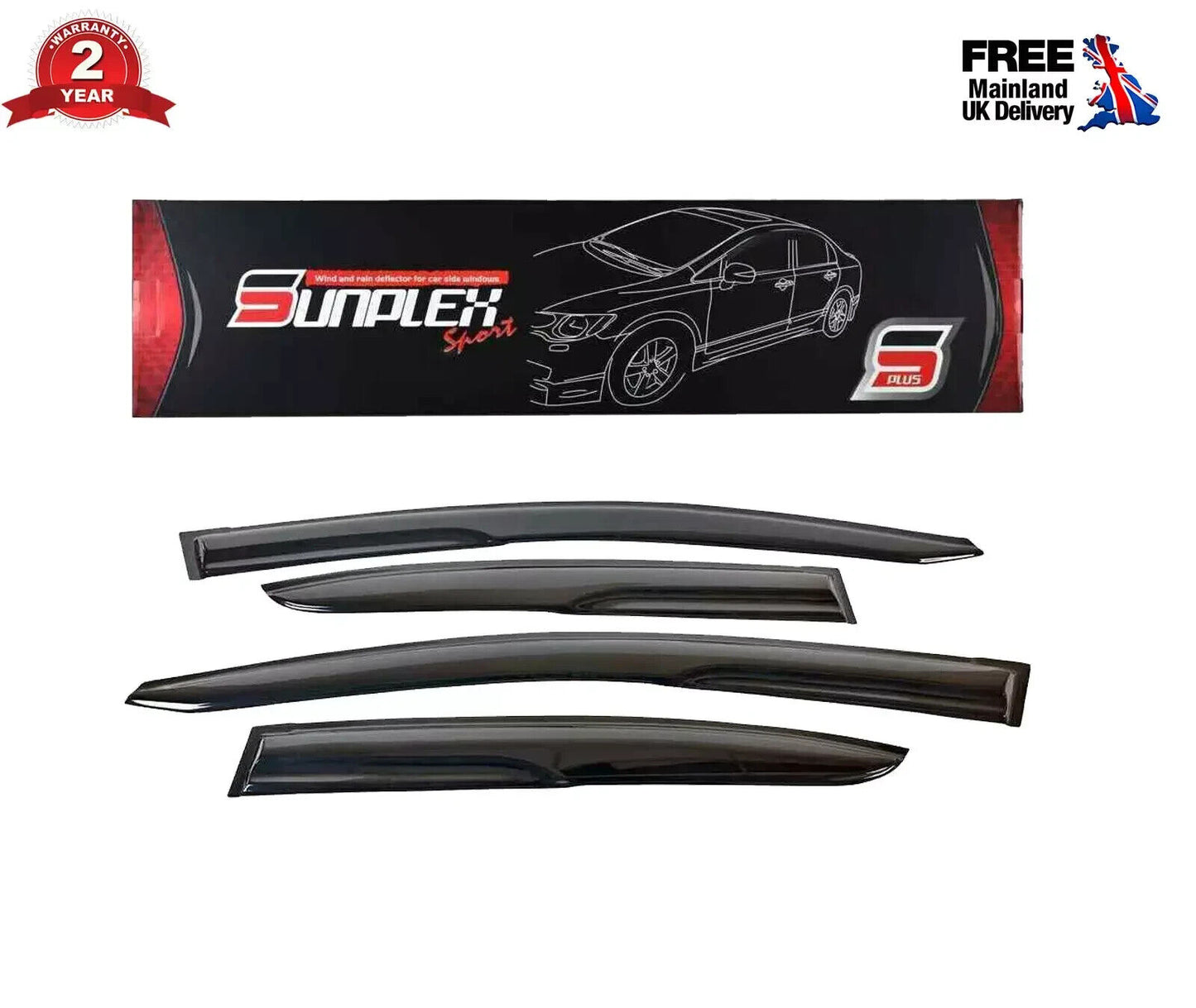Wind Rain Deflectors LH & RH (4 pcs) For Mitsubishi L200 Triton 2015-2019