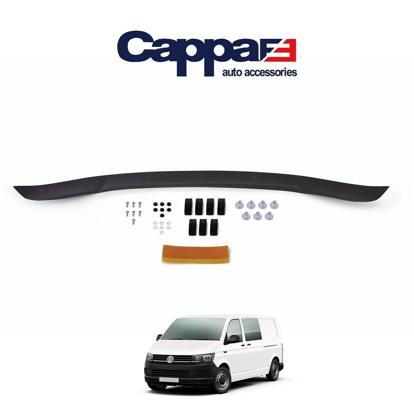 Sun Visor and Bug Guard Solid Black Acrylic For T6/T6.1 TRANSPORTER 2015-21