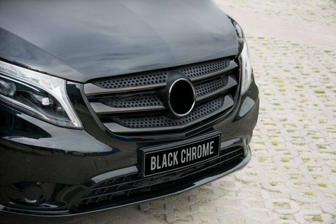Dark Chrome Front Grill 5Pcs Stainless Steel For Mercedes Vito 2104-2020