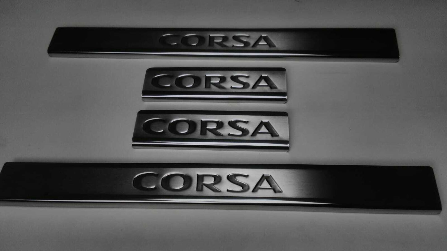 Chrome Door Sill Cover 4Door 4Pcs S.Steel For Vauxhall Opel Corsa D 2006-2015