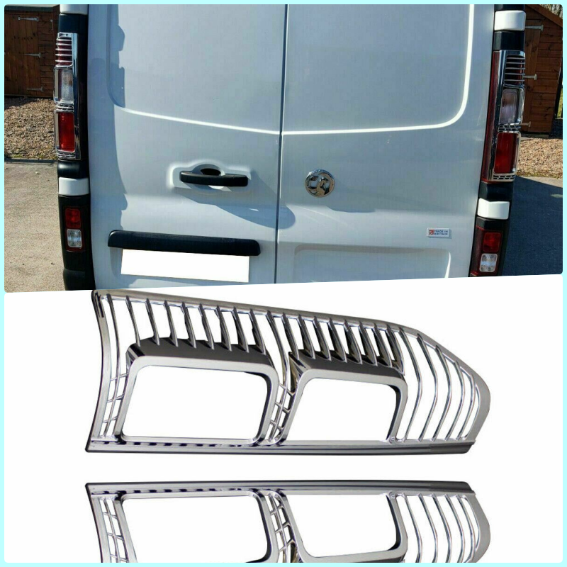 Abs Chrome Rear Lamp Rim Cover For Vauxhall Opel Vivaro/Renault Trafic 2014-2023