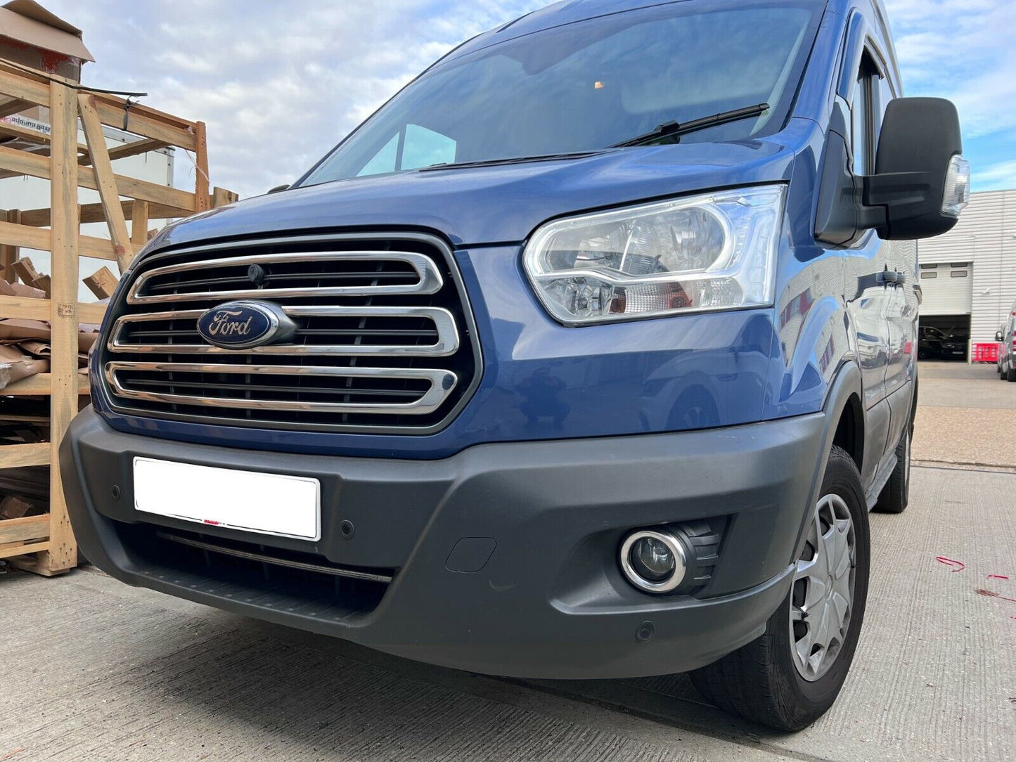 Chrome Front Grill 3 Pieces Stainless Steel For Ford Transit Van MK8 2014-2018