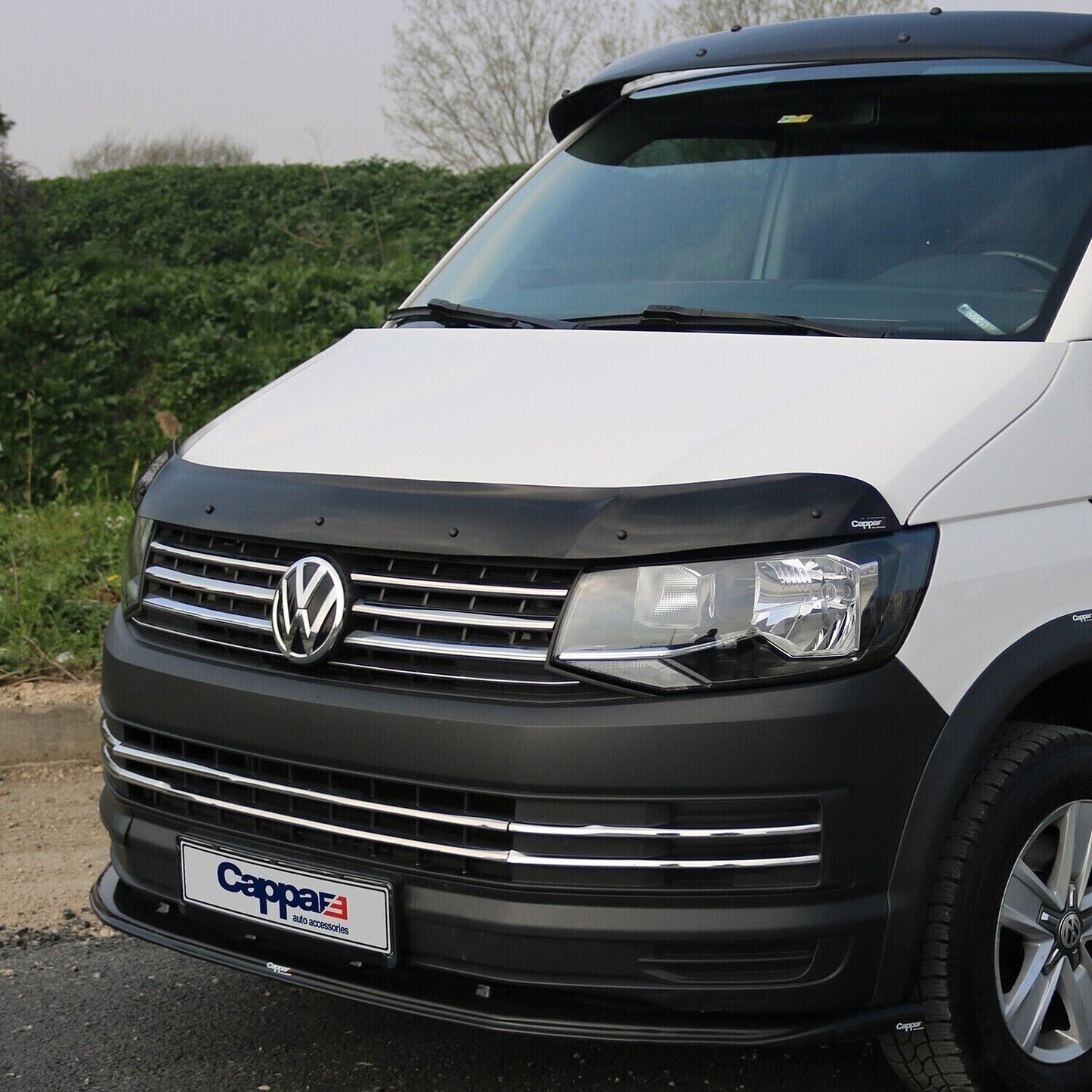 Sun Visor and Bug Guard Solid Black Acrylic For T6/T6.1 TRANSPORTER 2015-21
