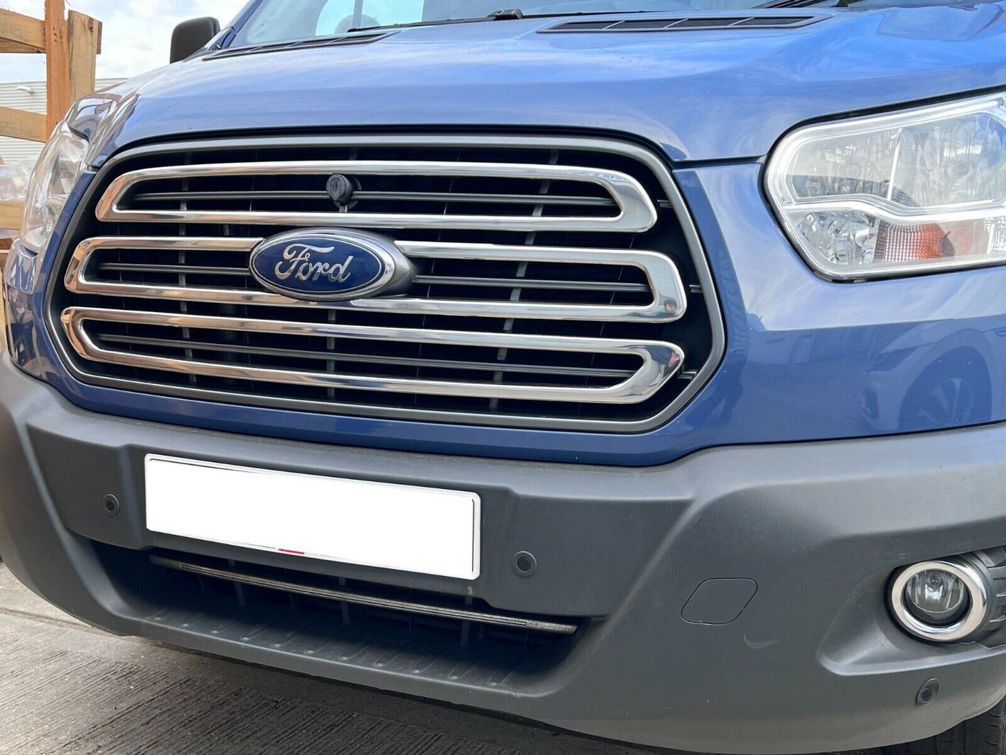 Chrome Front Grill 3 Pieces Stainless Steel For Ford Transit Van MK8 2014-2018