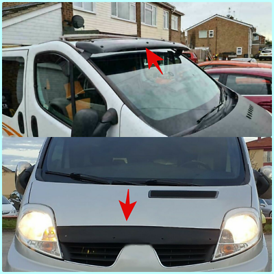 Sun Visor and Bug Guard Solid Black Acrylic For TRAFIC/VIVARO 2001-2013