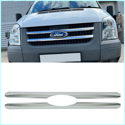 Chrome Front Grill Covers 2Pieces STAINLESS STEEL For Ford Transit MK7 2006-2013