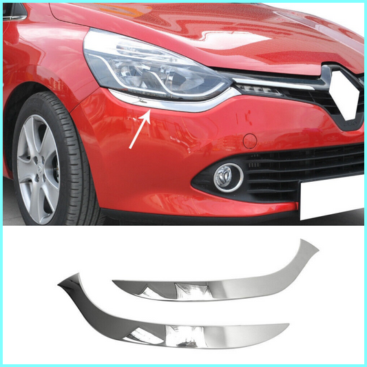 Chrome Head Lamp Light Surround Trim 2Pc For R. CLIO IV HB 2012-2018