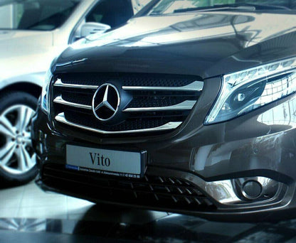 Chrome Front Grill Streamer 5 Pcs S.Steel For Mercedes Vito W447 2014-2020