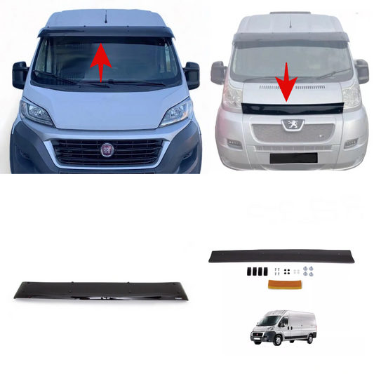 Sun Visor and Bug Guard Solid Black Acrylic For DUCATO/BOXER/RELAY 2006-2014