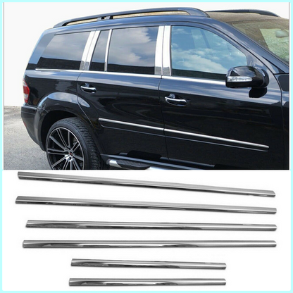 Chrome Windows Frame Trim Strips 6pcs For Mercedes GL 320 350 450 500 550