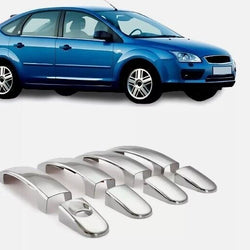 Chrome Door Handle Cover 4 Door S. Steel FITS Ford Focus II, III, C-Max, Kuga