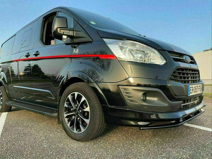 Lower Front Gloss Black ABS Splitter For FORD TRANSIT CUSTOM SPORT STYLE 2012-17
