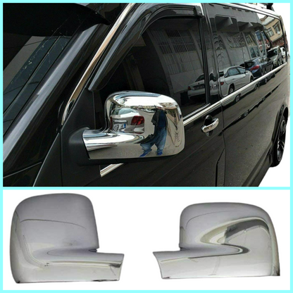 Chrome Mirror Cover 2Pcs S.Steel For VW T5/TRANSPORTER/CADDY (LHD) 2003-2009