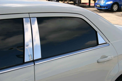 Chrome Door Post Pillar Trim 6pcs S.STEEL For Chrysler 300 300C Saloon 2004-2012