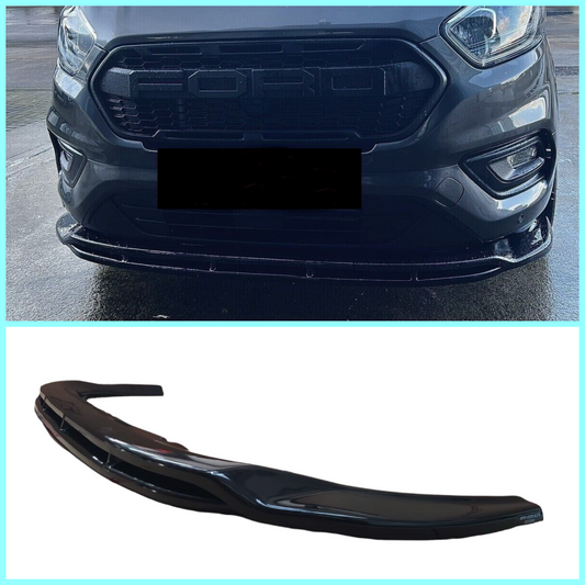 Lower Front Gloss Black ABS Splitter Bumper Lip For FORD TOURNEO CUSTOM 2018-23