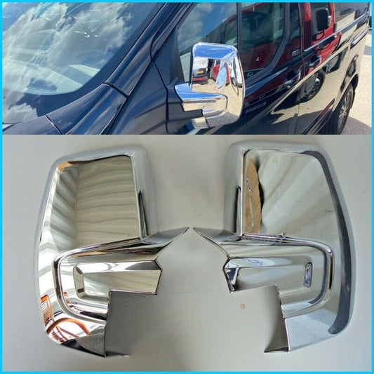 Abs Chrome Wing Mirror Cover 2Pieces For Ford Transit Custom Tourneo 2012-2023