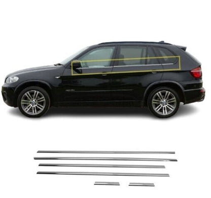 Chrome Windows under Trims 6 pcs S. Steel FITS BMW X5 E70 2006-2013