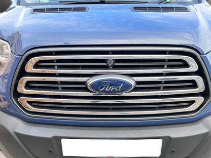 Chrome Front Grill 3 Pieces Stainless Steel For Ford Transit Van MK8 2014-2018