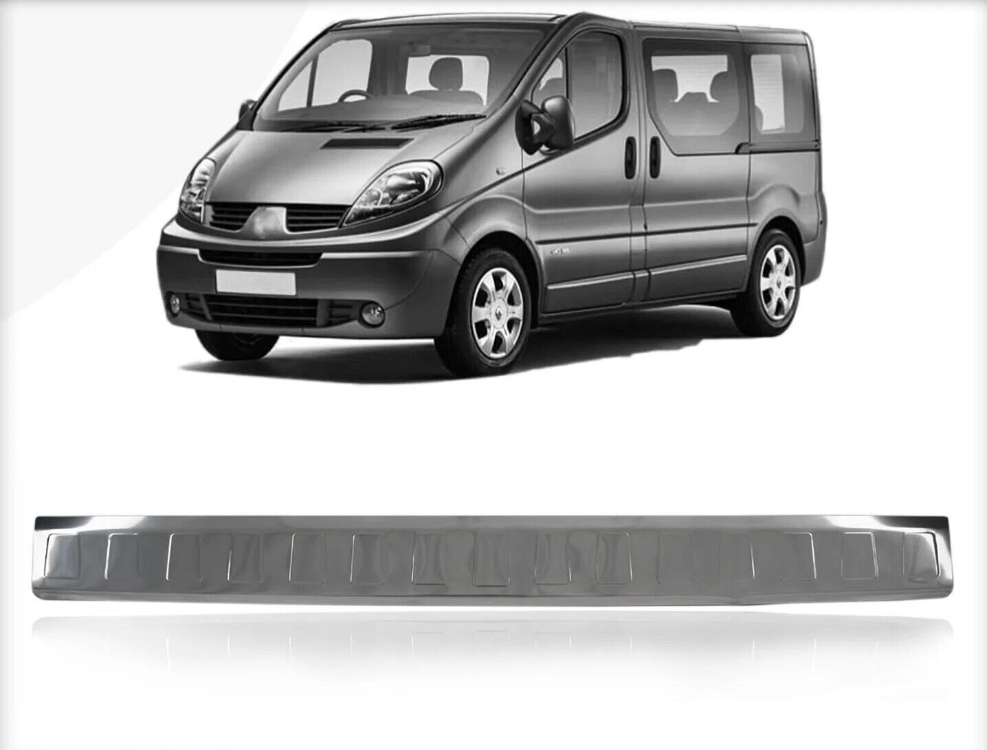 Chrome Rear Bumper Protector Steel For Vivaro Trafic Primastar 2001-2013