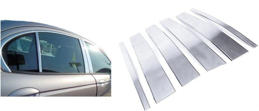 Chrome Door Post Pillars 4Doors 6Pcs S.Steel For Jaguar X-Type Saloon 2001-2009