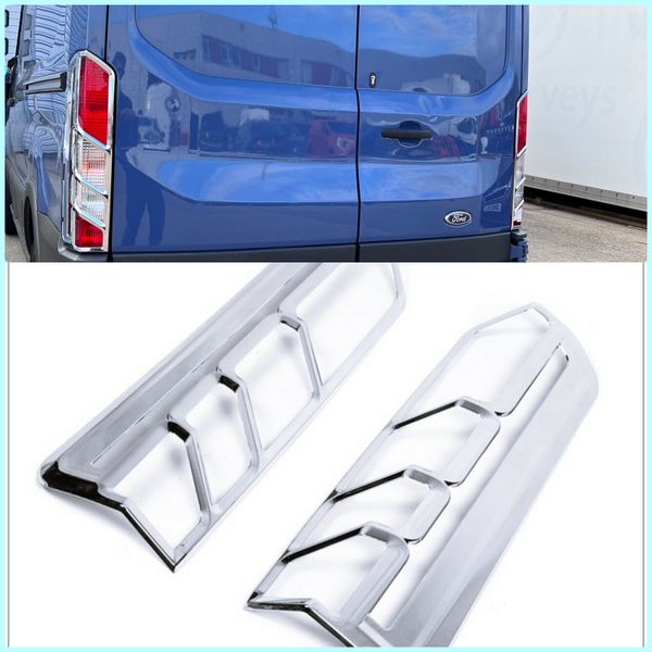 Abs Chrome Rear Lamp Rim Cover 2Pieces For FORD TRANSIT MK8 2014-2024