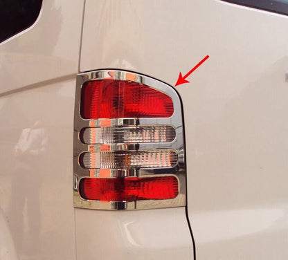 Chrome Rear Lamp Frame Trim For VW T5 TRANSPORTER CARAVELLE 2003-2015[TWIN DOOR]