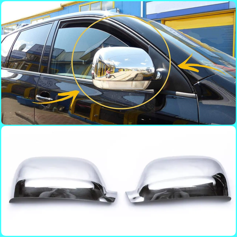 Chrome Wing Mirror Cover 2pcs Stainless Steel For VW TOUAREG 2003-2007