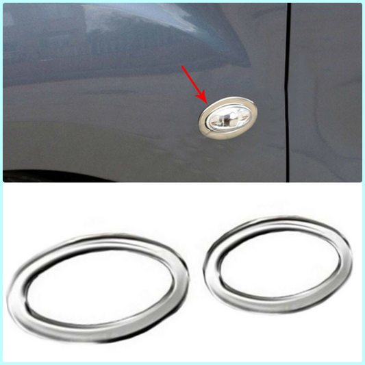 CHROME INDICATOR SURROUND PAIR S.STEEL For Vauxhall Opel Vivaro IV/Combo E