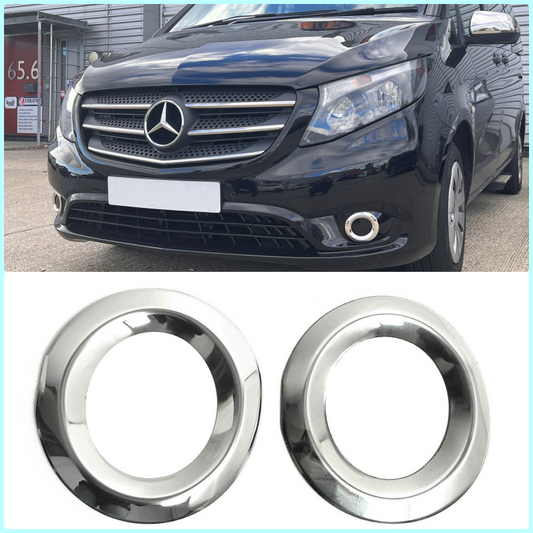 Chrome Fog Lamp Rim Cover 2Pcs For M.Benz Vito W447 /Vito Taxi W447  2014-2023