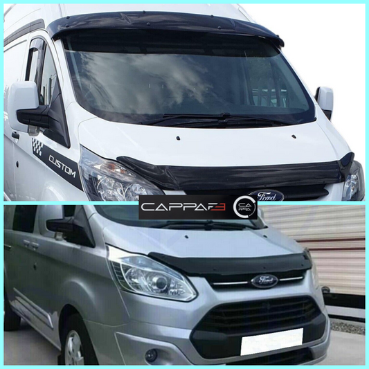 Sun Visor and Bug Guard Solid Black Acrylic For Ford Tourneo Custom 2012-2017