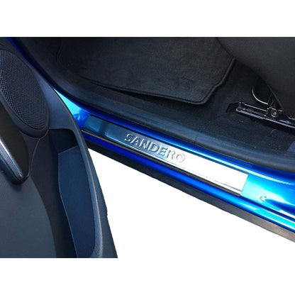 Chrome Door Sill Cover 4Door 4Pcs S.Steel For Dacia Sandero Stepway 2013-2019