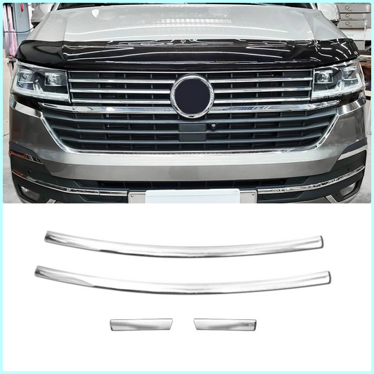 Chrome Front Bumper Streamers 4Pcs S.Steel For VW T6.1 TRANSPORTER 2019-2021