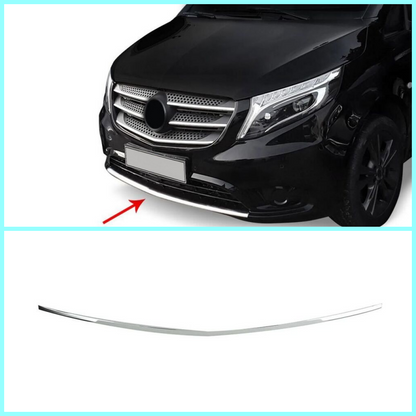 Chrome Front Bumper Diffuser Trim 1Pcs S.Steel For Mercedes Vito W447 2014-2024