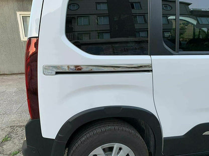 Chrome Sliding Door Rail Trim Covers For Citroen Berlingo III 2019-2023