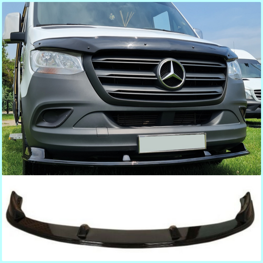 Lower Front Gloss Black ABS Splitter Bumper Lip For M. SPRINTER W907 2018-2023