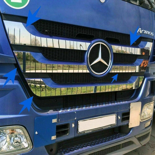 Mercedes Benz Actros Mp3 MegaSpace 2009-2013 Chrome Front Grille 5Pieces S.Steel