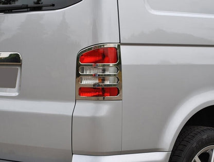 Chrome Rear Lamp Frame Trim For VW T5 TRANSPORTER CARAVELLE 2003-2015[TWIN DOOR]