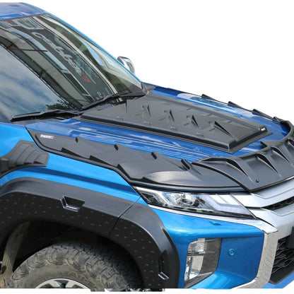 DRAGON MODEL ABS Black Bonnet Scoop Hood Vent Cover For MITSUBISHI L200 2019-23
