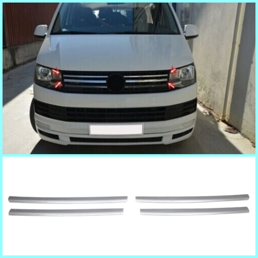 Chrome Front Grill 4Pcs S.Steel For VW T6 TRANSPORTER (Trendline) 2015-2019