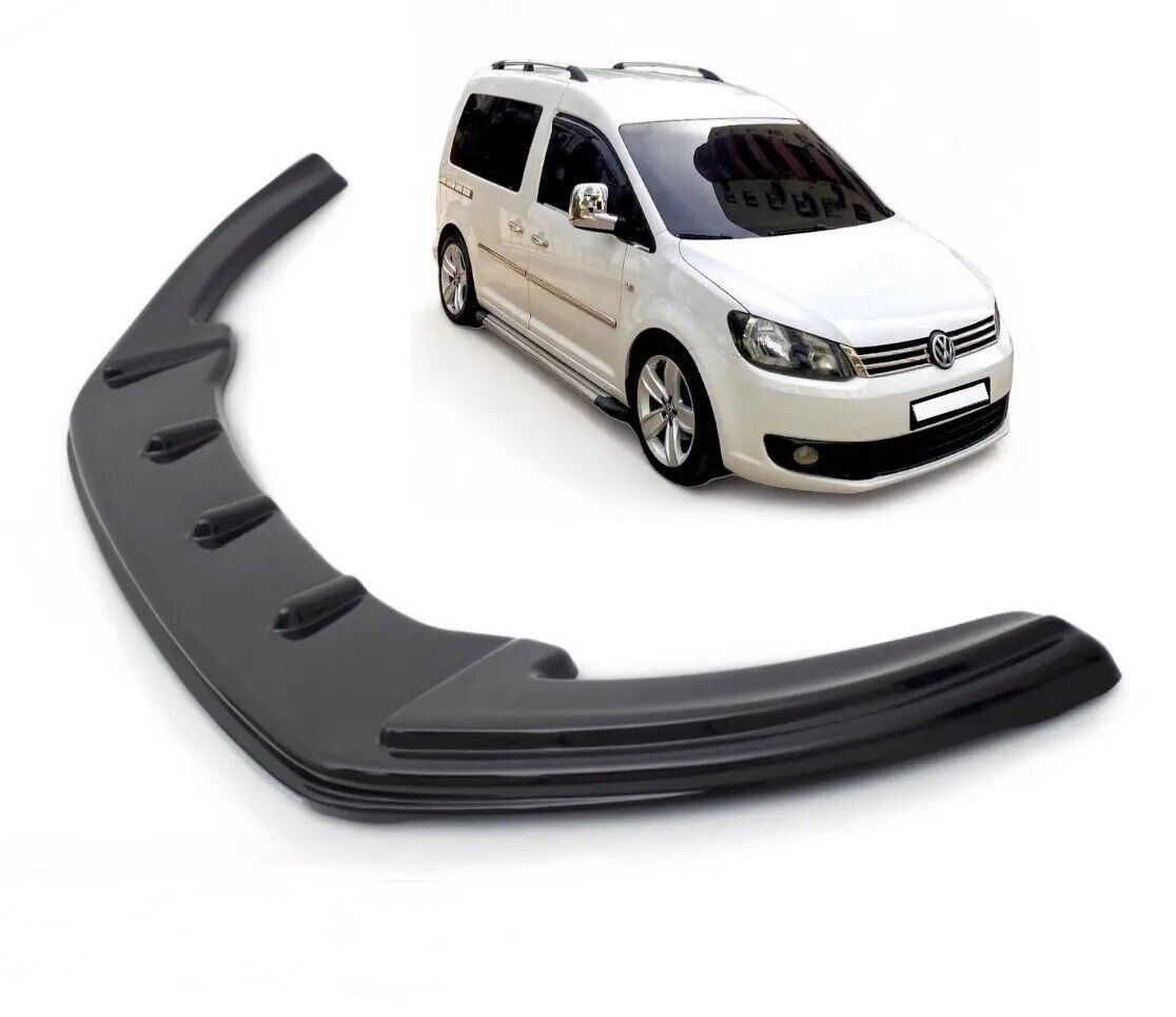 Lower Front Gloss Black ABS Splitter Bumper Lip For VW CADDY MK3 2010-2014