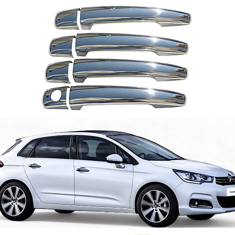 Chrome Door Handle Covers S.STEEL For Citroen C4 / Elysee/ Peugeot 301 2010-2021