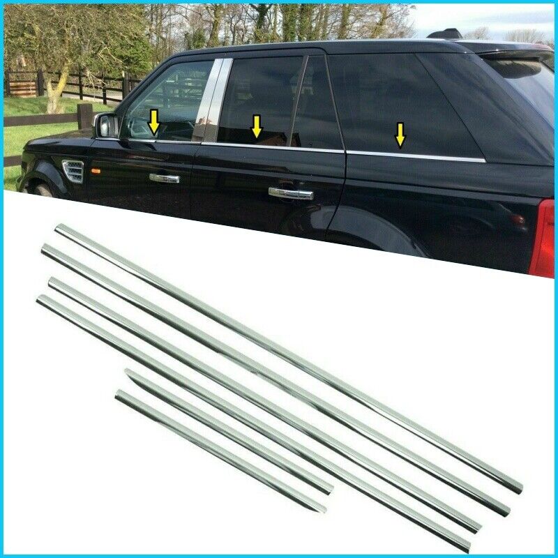 Chrome Windows Frame Trim Strips 6pcs For Range Rover L322 VOGUE 2002-2012