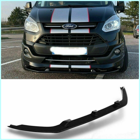 Lower Front Gloss Black ABS Splitter For FORD TRANSIT CUSTOM SPORT STYLE 2012-17