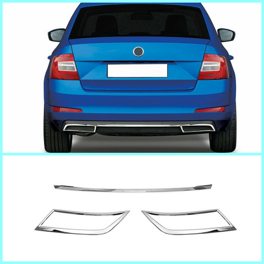 Rear Bumper Streamer& Exhaust Deflector Frame For Skoda Octavia MK3 A7 2013-2017