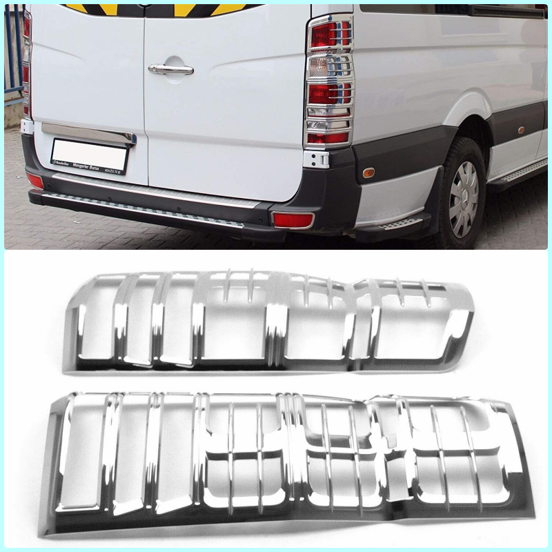 ABS Chrome Rear Lamp Rim Cover 2PCS For Mercedes Sprinter W906 2006-2017