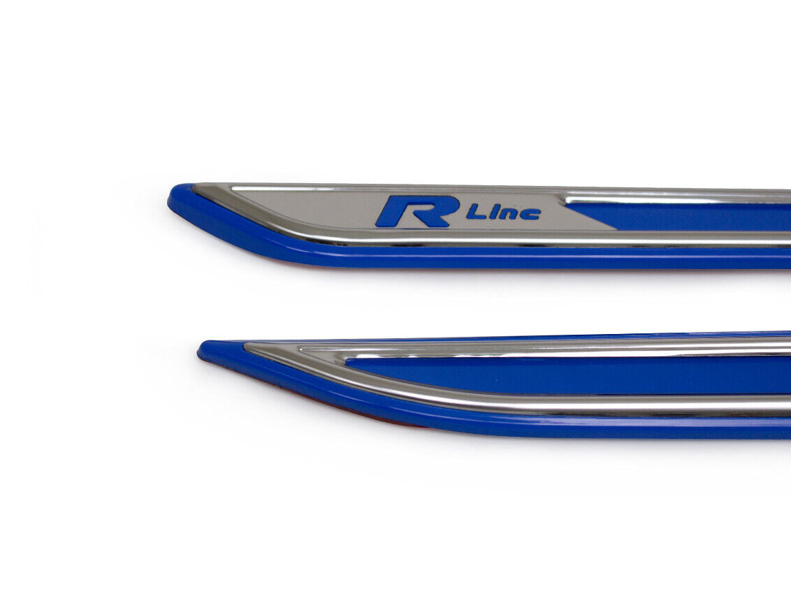Chrome Fender Side Strip Covers 4Pcs For VW PASSAT B8 R-Line Saloon (Blue)