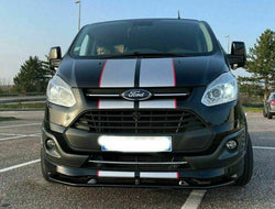 Lower Front Gloss Black ABS Splitter For FORD TRANSIT CUSTOM SPORT STYLE 2012-17