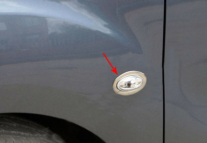 CHROME INDICATOR SURROUND PAIR  STAINLESS STEEL For Toyota Aygo/Verso/Proace